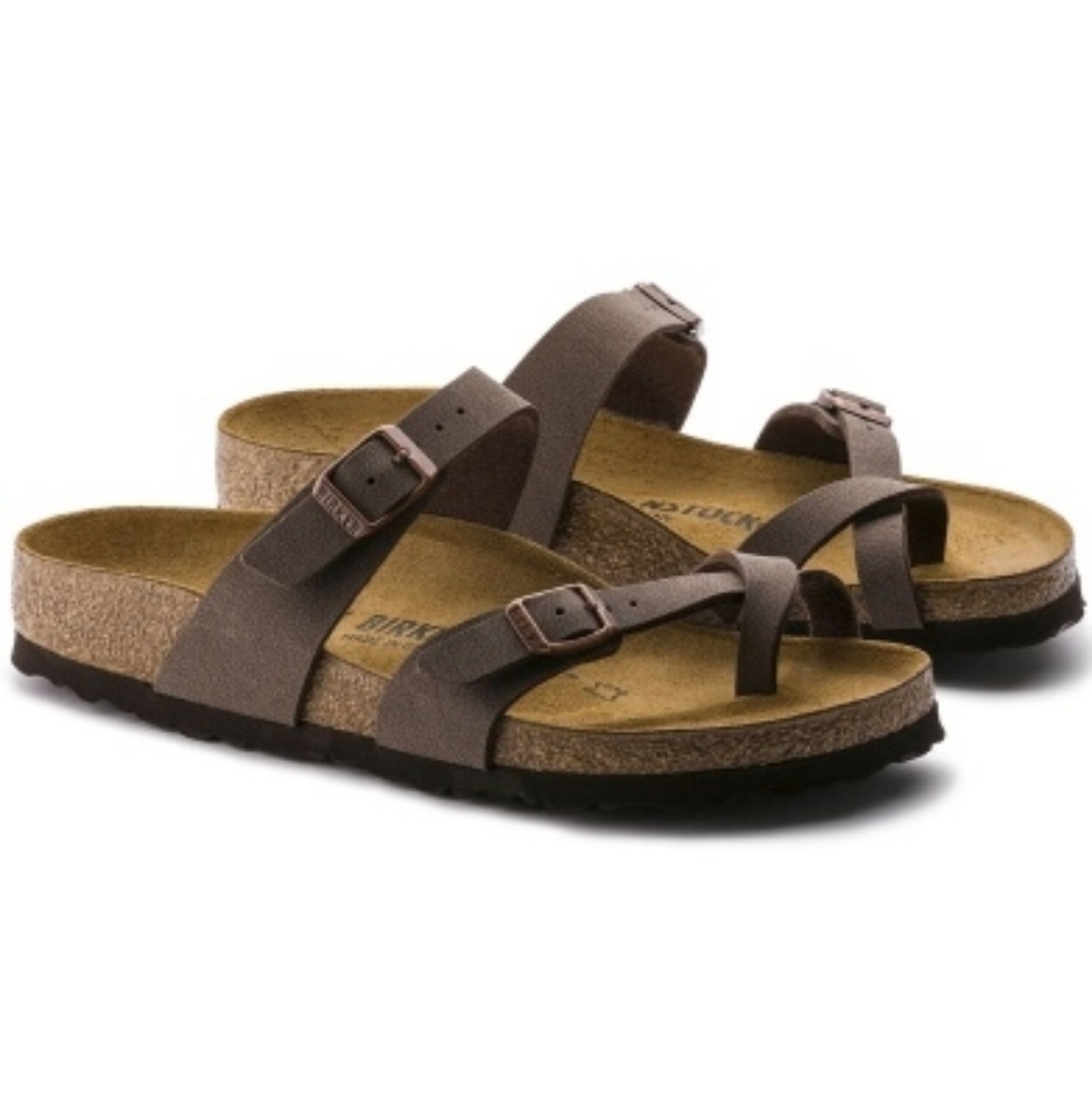 Birkenstock Mayari Birko-Flor® Strappy Sandals Mocha Unisex Size L-7 M-5